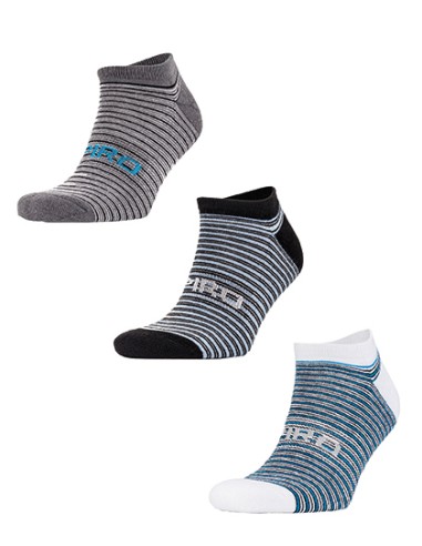 R-S295X-3-Pack Mixed Stripe Coolmax Sneaker Socks